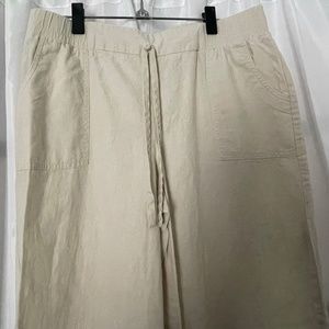 Linen Wide Leg Palazzo Pants Sz L
